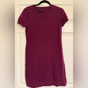 Burgundy Short Sleeve Knit Dress